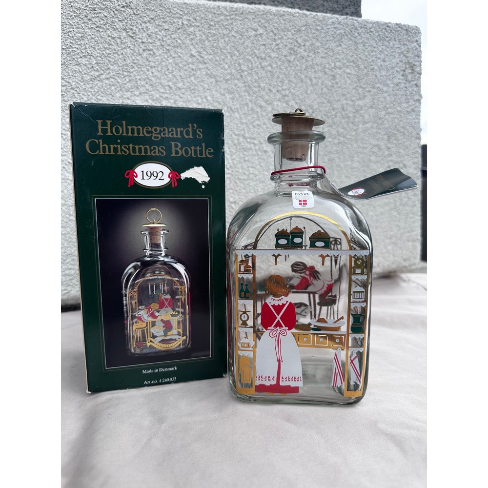 Holmegaard Juleflaske 1992 Christmas Bottle Danish Glass Decanter Jette Frolich
